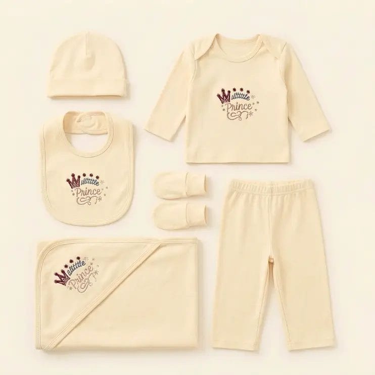 6Pcs New Born Baby Starter Suit Set - Summer Season
